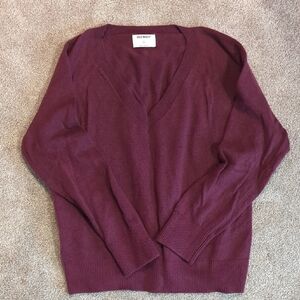 Old Navy Women's V-Neck Sweater - Wine M